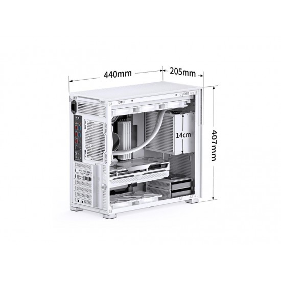 JONSBO D41 Mesh SC WHITE ATX Computer Case with Sub HD-LCD Display